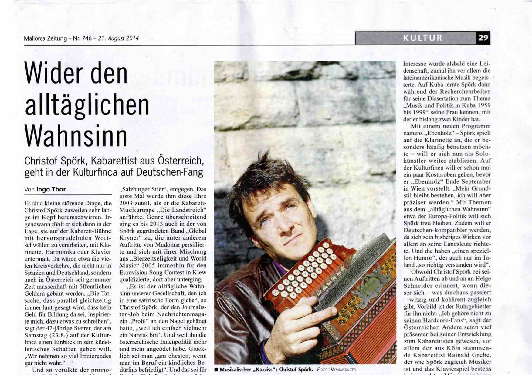 2014_08_21_Mallorca_Zeitung_Wider_den_alltaglichen_Wahnsinn_TEIL_1_uber_Christof_Spork
