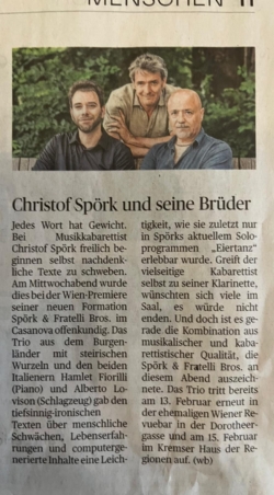20250115 Die Presse zu Spörk Fratelli Bros