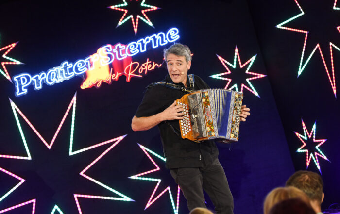 Christof Spörk bei den ORF-Pratersternen in der Roten Bar des Volkstheaters Wien, mit Hosea Ratschiller, David Scheidt, Mabo, etc.